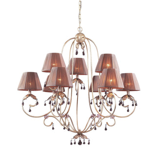 Olivissa Collection 9-Light Chandeliers in a Bronzed Silver Finish