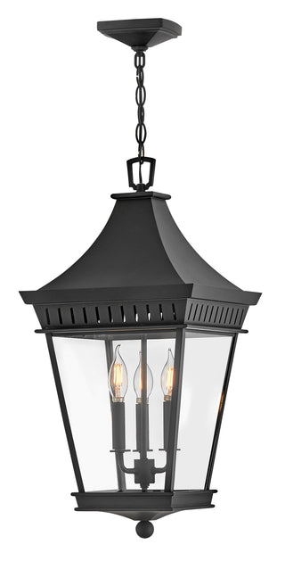 Chapel Hill Large Hanging Lantern In Black Finish