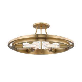 Chambers Semi Flush Aged Brass