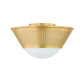 ELSMERE Flush Mount with AGED BRASS Finish