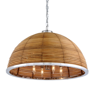 Carayes Chandelier NATURAL RATTAN STAINLESS STEEL