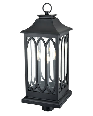 Mallorey 3-Light Outdoor Post Lantern Powder Coated Black
