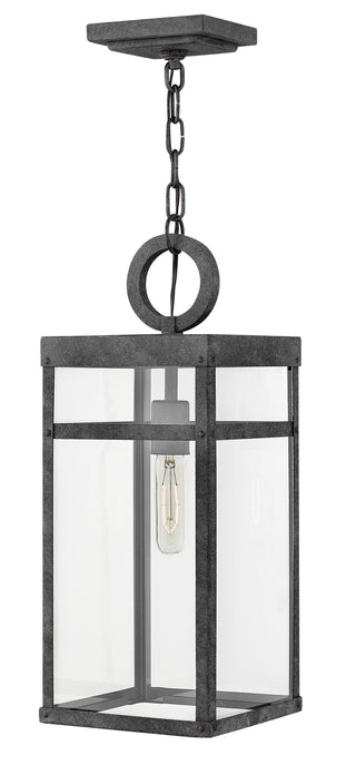 Porter Medium Hanging Lantern In Black Finish