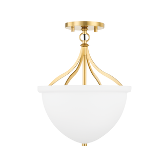 Browne Semi Flush Aged Brass