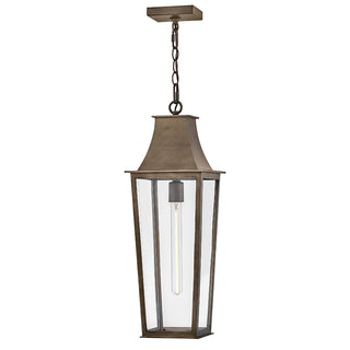 Georgetown Large Hanging Lantern In Light Bronze Finish