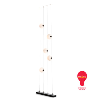 Abacus 5-Light Floor to Ceiling Plug-In LED Lamp Black / Opal Glass (GG) / STANDARD