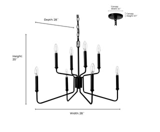 Savanne 8-Light Chandelier Ceiling Light Matte Black