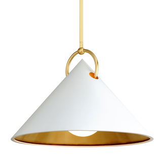 Charm Pendant In GOLD LEAF/WHITE Finish