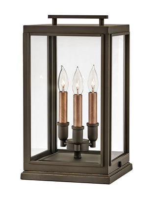 Sutcliffe Medium Pier Mount Lantern In Light Bronze Finish