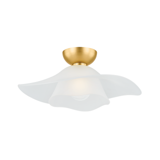 NETHERLEE Flush Mount with Aged Brass Finish