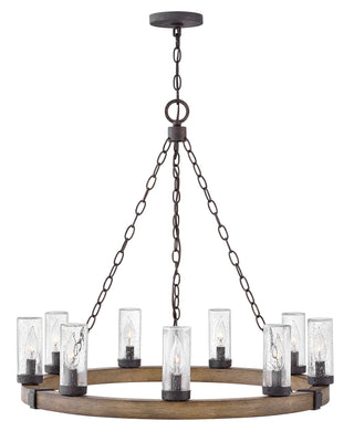Sawyer Medium Single Tier Chandelier In Wood Finish