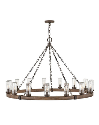 Sawyer Large Single Tier Chandelier In Wood Finish