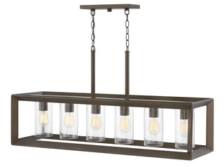 Rhodes Medium Six Light Linear In Light Bronze Finish