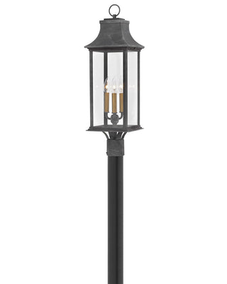 Adair Large Post Mount Lantern in Aged Zinc