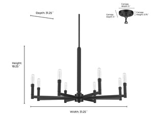 Daxley 8-Light Chandelier Ceiling Light Matte Black