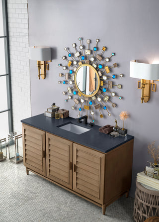 60 Inch Portland Freestanding Vanity in Whitewashed Walnut / Charcoal Soapstone Top