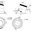 6in Modular Downlight, 5CCT, 60 degree Beam Angle, Slope Ceiling, Black, White Trim