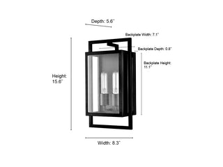 Agatha 2-Light Outdoor Wall Sconce Textured Black