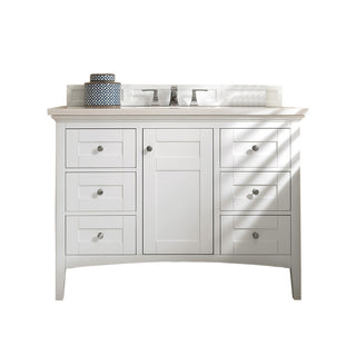 48 Inch Palisades Freestanding Vanity in Bright White / White Zeus Top