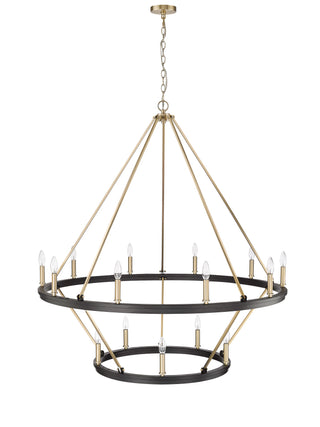 Carruth 15-Light Chandelier Ceiling Light Matte Black / Modern Gold