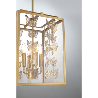 Birch 4-Light Pendant in Warm Brass