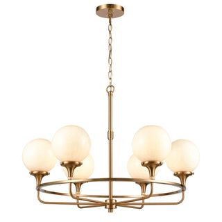 Beverly Hills 30'' Wide 6-Light Chandeliers - Satin Brass