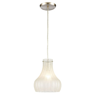 Coastal Scallop 8'' Wide 1-Light Mini Pendant - Satin Nickel