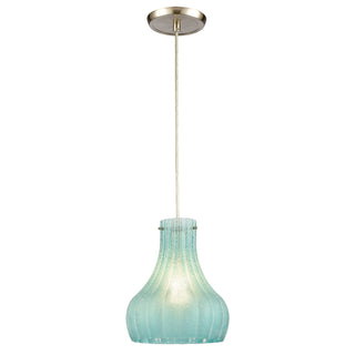 Coastal Scallop 8'' Wide 1-Light Mini Pendant - Satin Nickel