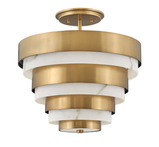 Echelon Medium Semi-Flush Mount in Heritage Brass