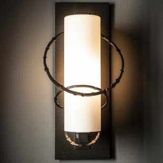 Olympus Small Outdoor Sconce Coastal Oil Rubbed Bronze / Opal Glass (GG)