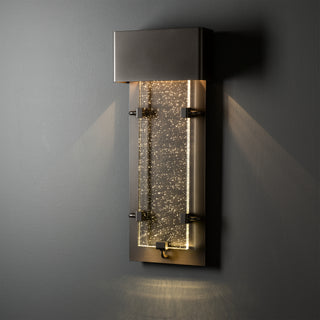 Ursa Small LED Outdoor Sconce Coastal Dark Smoke / Seeded Clear Glass (II)