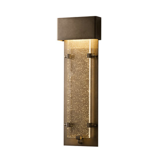 Ursa Large LED Outdoor Sconce Coastal Dark Smoke / Seeded Clear Glass (II)