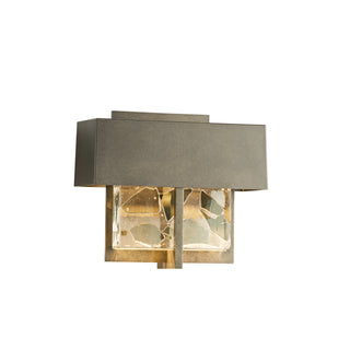 Shard Small LED Outdoor Sconce Coastal Burnished Steel / Clear Glass with Shards (YP)