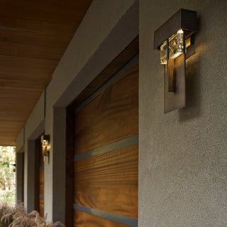 Shard Large LED Outdoor Sconce Coastal Dark Smoke / Clear Glass with Shards (YP)