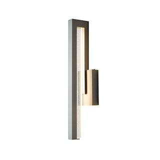 Edge Medium LED Outdoor Sconce Coastal Burnished Steel / Seeded Clear Glass (II)