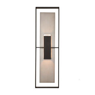 Shadow Box Tall Outdoor Sconce Coastal Black / Coastal Burnished Steel / Clear Glass (ZM)