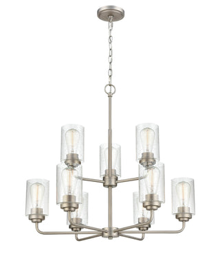 Moven 9-Light Chandelier Ceiling - Satin Nickel