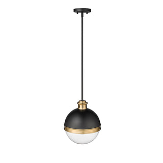 Ellmira 1-Light Pendant light Matte Black/ Aged Brass