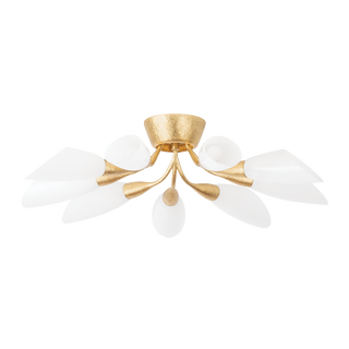 ENFIELD Semi Flush with Vintage Gold Leaf Finish
