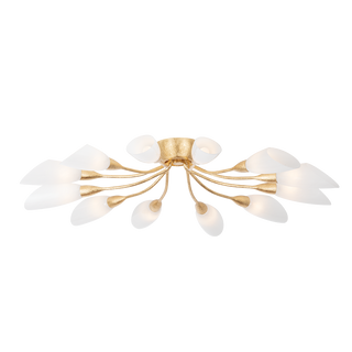 ENFIELD Semi Flush with Vintage Gold Leaf Finish