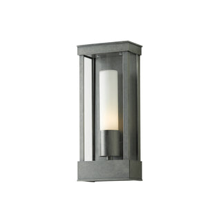 Portico Small Outdoor Sconce Coastal Burnished Steel / Opal Glass (GG)