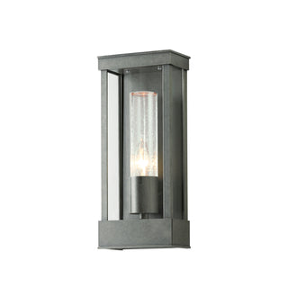 Portico Small Outdoor Sconce Coastal Burnished Steel / Seeded Clear Glass (II)