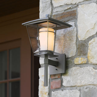 Beacon Hall Outdoor Sconce Coastal Natural Iron / Clear Glass with Opal Diffuser (ZU)