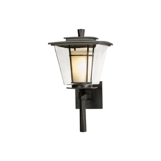 Beacon Hall Outdoor Sconce Coastal Dark Smoke / Clear Glass with Opal Diffuser (ZU)