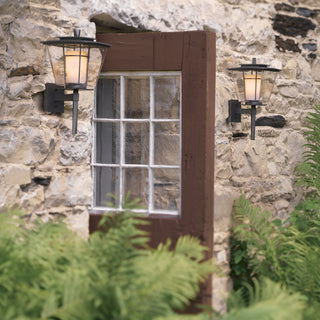 Beacon Hall Outdoor Sconce Coastal Dark Smoke / Clear Glass with Opal Diffuser (ZU)