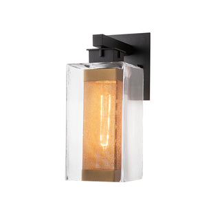 Polaris Outdoor Medium Sconce Coastal Black / Coastal Gold / Clear Glass (ZM)