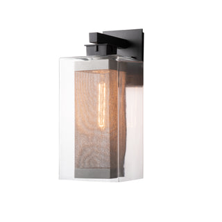 Polaris Outdoor Large Sconce Coastal Black / Coastal Silver / Clear Glass (ZM)