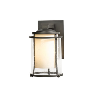 Meridian Outdoor Sconce Coastal Dark Smoke / Seeded Glass with Opal Diffuser (ZS)