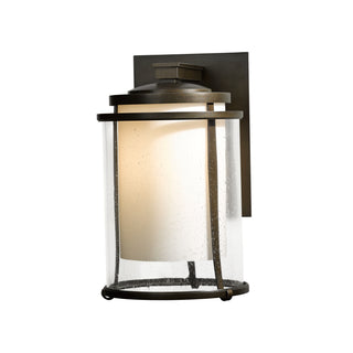 Meridian Large Outdoor Sconce Coastal Bronze / Seeded Glass with Opal Diffuser (ZS)