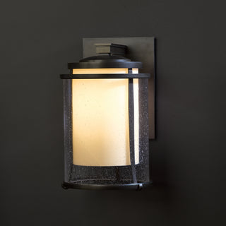 Meridian Large Outdoor Sconce Coastal Bronze / Seeded Glass with Opal Diffuser (ZS)